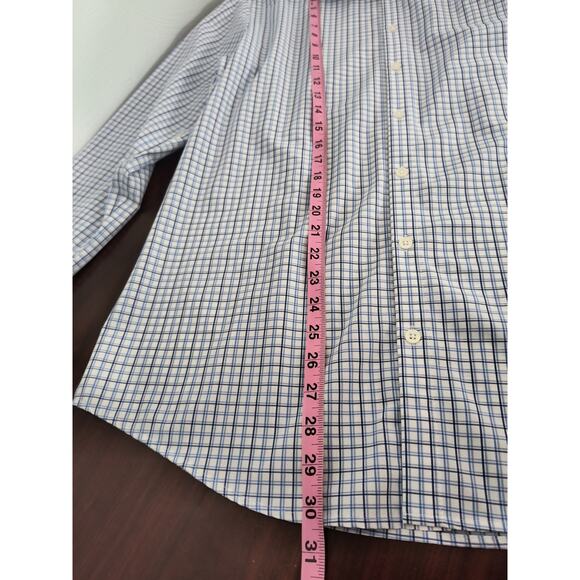 Mizzen+Main Performance Shirt Men’s Sz L Trim Blue Check Stretch No Tuck - Picture 6 of 13